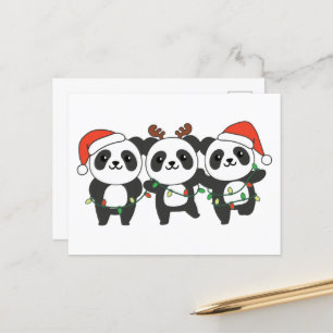Cartes Pour Fêtes Annuelles Panda Noël Animaux mignons Pandas Holi