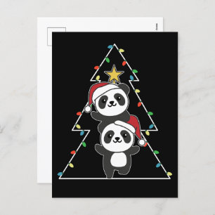 Cartes Pour Fêtes Annuelles Panda Noël Arbre Animaux de Noël Pandas Holi