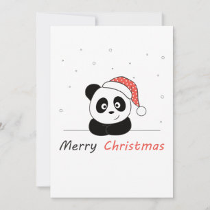 Cartes Pour Fêtes Annuelles Panda Noël Neige Animaux d'hiver Pandas