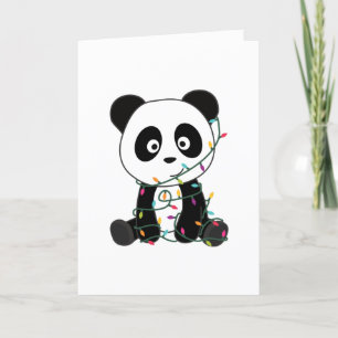 Cartes Pour Fêtes Annuelles Panda Noël Neige Hiver Animaux Pandas Adulte C