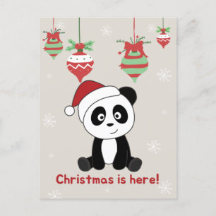 Cartes Pour Fêtes Annuelles Panda Noël Neige hiver Animaux Pandas vacances