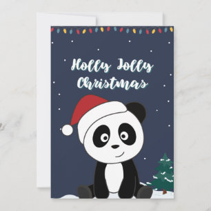 Cartes Pour Fêtes Annuelles Panda Noël Neige hiver Animaux Pandas vacances