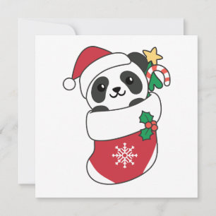 Cartes Pour Fêtes Annuelles Panda Noël Neige hiver Animaux Pandas vacances