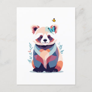 Cartes Pour Fêtes Annuelles Panda rouge vectoriel peinture adorable animal amu