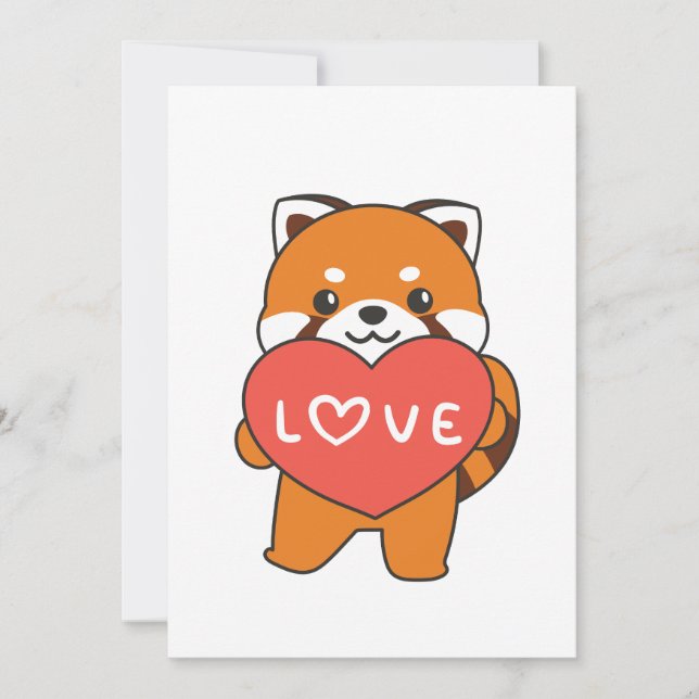 Cartes Pour Fêtes Annuelles Panda roux pour la Saint-Valentin Animaux mignons  (Devant)