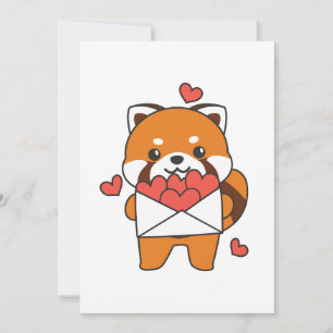 Cartes Pour Fêtes Annuelles Panda roux pour la Saint-Valentin Animaux mignons 