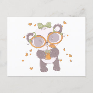 Cartes Pour Fêtes Annuelles Panda Super Cute Avec Eyeball Boire Halloween