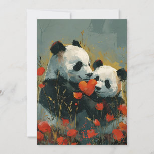 Cartes Pour Fêtes Annuelles Panda Valentine
