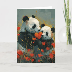 Cartes Pour Fêtes Annuelles Panda Valentine