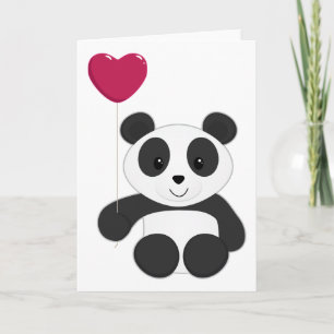 Cartes Pour Fêtes Annuelles Panda Valentine