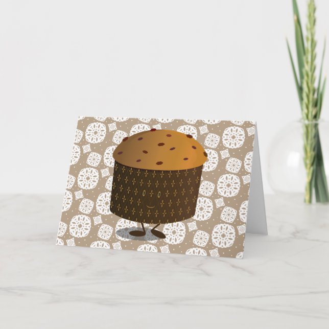 Cartes Pour Fêtes Annuelles Panettone souriant (Devant)