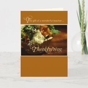 Cartes Pour Fêtes Annuelles Panier à fleurs Thanksgiving enseignant