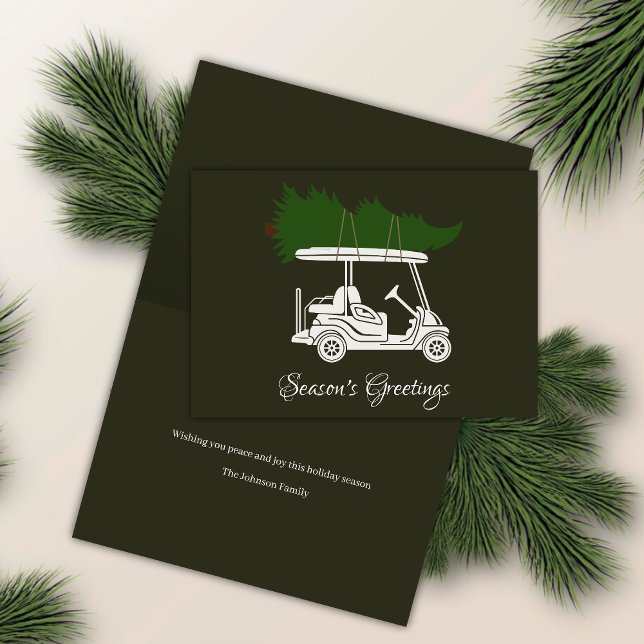 Cartes Pour Fêtes Annuelles Panier de golf avec sapin de Noël ・ Vert foncé Min (Créateur téléchargé)