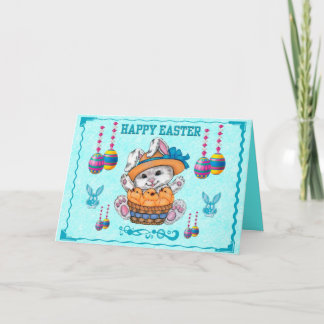 Cartes Pour Fêtes Annuelles Panier de lapin