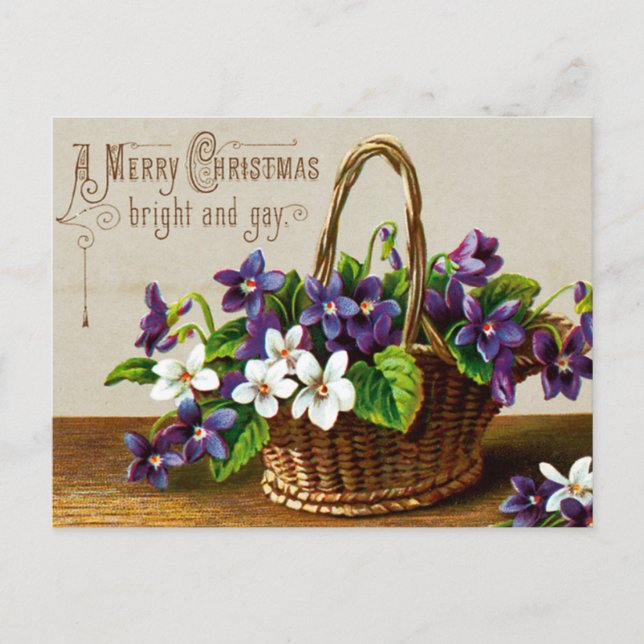 Cartes Pour Fêtes Annuelles Panier de Noël (Devant)