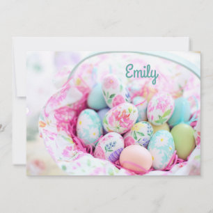 Cartes Pour Fêtes Annuelles Panier de Pâques doux et joli Pastel