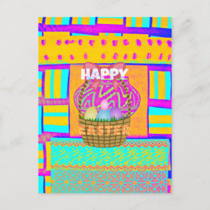 Cartes Pour Fêtes Annuelles Panier de Pâques et d'Oeufs inspirés de l'Afrique 