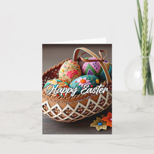 Cartes Pour Fêtes Annuelles Panier de Pâques joyeux et coloré
