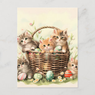 Cartes Pour Fêtes Annuelles Panier de Pâques pour chaton printanier