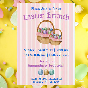 Cartes Pour Fêtes Annuelles Panier d'oeufs de Brunch de Pâques