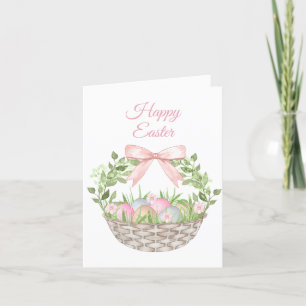 Cartes Pour Fêtes Annuelles Panier rose de Pâques