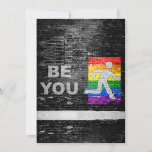 Cartes Pour Fêtes Annuelles Panneau de couleurs de fierté arc-en-ciel urbain S
