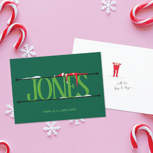Cartes Pour Fêtes Annuelles Panneau de nom de farces de lutin vert de chasseur