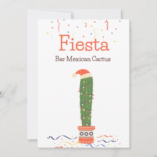 Cartes Pour Fêtes Annuelles Panneau de table Cactus Fiesta pour la nourriture  (Devant)