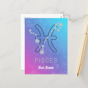 Cartes Pour Fêtes Annuelles Panneau étoile Poissons Zodiac Horoscope Constella