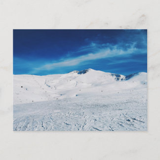 Cartes Pour Fêtes Annuelles Panorama de montagne enneigée voyage vintage