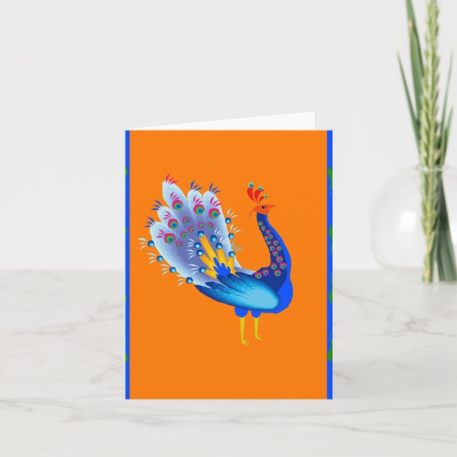 Cartes Pour Fêtes Annuelles Paon (Devant)