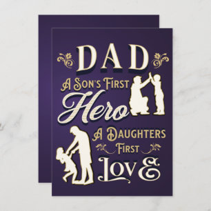 Cartes Pour Fêtes Annuelles Papa A Son's First A Daughter First Love
