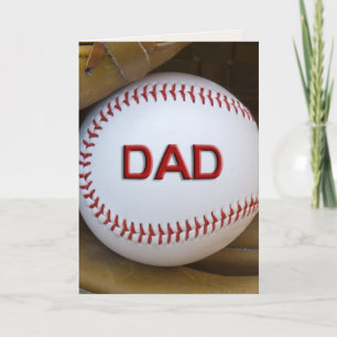 Cartes Pour Fêtes Annuelles Papa Baseball en Glove