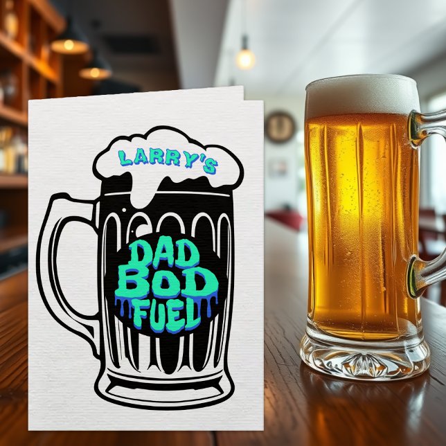 Cartes Pour Fêtes Annuelles Papa Bod Carburant Bière Stein Drôle Fête des père (Dad Bod Fuel Beer Stein Funny Father's Day Holiday Card
)