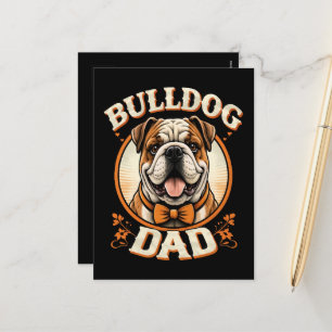 Cartes Pour Fêtes Annuelles Papa Bouledogue – Cute Vintage Bouledogue Fête des