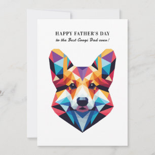 Cartes Pour Fêtes Annuelles Papa Chien Corgi Moderne Fête des Pères Personnali