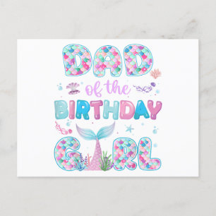 Cartes Pour Fêtes Annuelles Papa De L'Anniversaire Fille Sirène Famille Corres