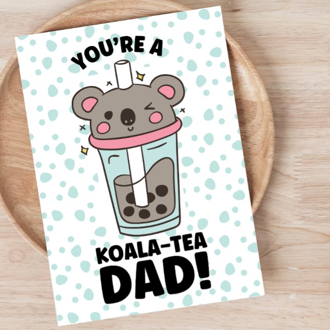 Cartes Pour Fêtes Annuelles Papa drôle de la fête des pères koala-thé jeu de m (Créateur téléchargé)