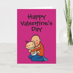 Cartes Pour Fêtes Annuelles Papa et bébé en train d'embrasser