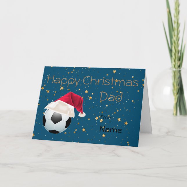 Cartes Pour Fêtes Annuelles Papa Football Sports Noël Personnalisé (Devant)