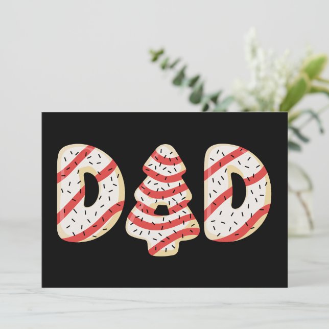 Cartes Pour Fêtes Annuelles Papa gâteau de Noël arbre de Noël tenue de fête de (Debout devant)