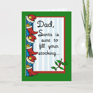 Cartes Pour Fêtes Annuelles Papa Père Noël Remplit Les Bas Personne Ne Remplit