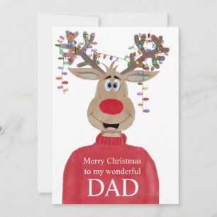 Cartes Pour Fêtes Annuelles Papa Reindeer Noël personnalisable