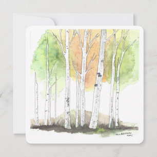 Cartes Pour Fêtes Annuelles Papeterie arbre de bouleau