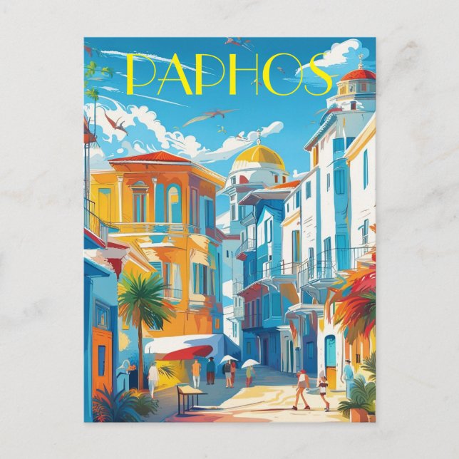 Cartes Pour Fêtes Annuelles Paphos City, Chypre visite souvenir (Devant)