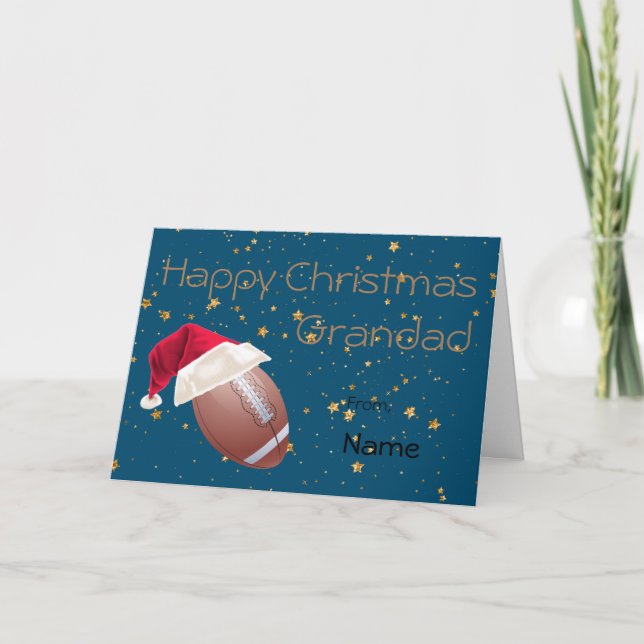 Cartes Pour Fêtes Annuelles Papi Football Sports Noël Personnalisé (Devant)