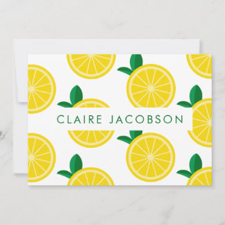 Cartes Pour Fêtes Annuelles Papier à lettres personnalisées Citron juteux