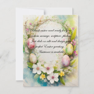 Cartes Pour Fêtes Annuelles Papier à lettres vierge à couronne de Pâques flora