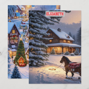 Cartes Pour Fêtes Annuelles Papier Peint de Noël Personnalisé avec Photo