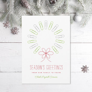 Cartes Pour Fêtes Annuelles Papier Wreath Business Noël blanc